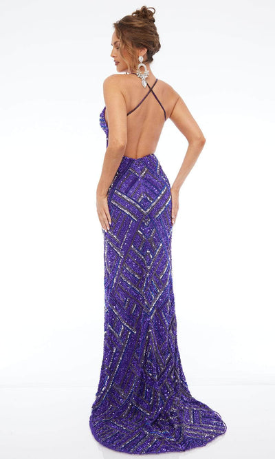 Jasz Couture 7698 - V-Neck Sleeveless Gown with High Slit Prom Dresses