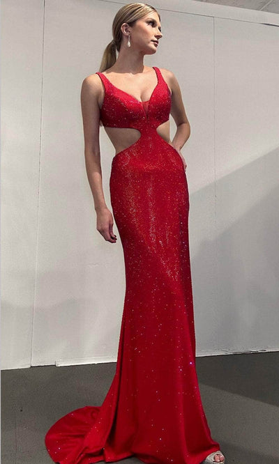 Jasz Couture 7709 - Elegant Sheath Gown with Beaded Embellishments Prom Dresses