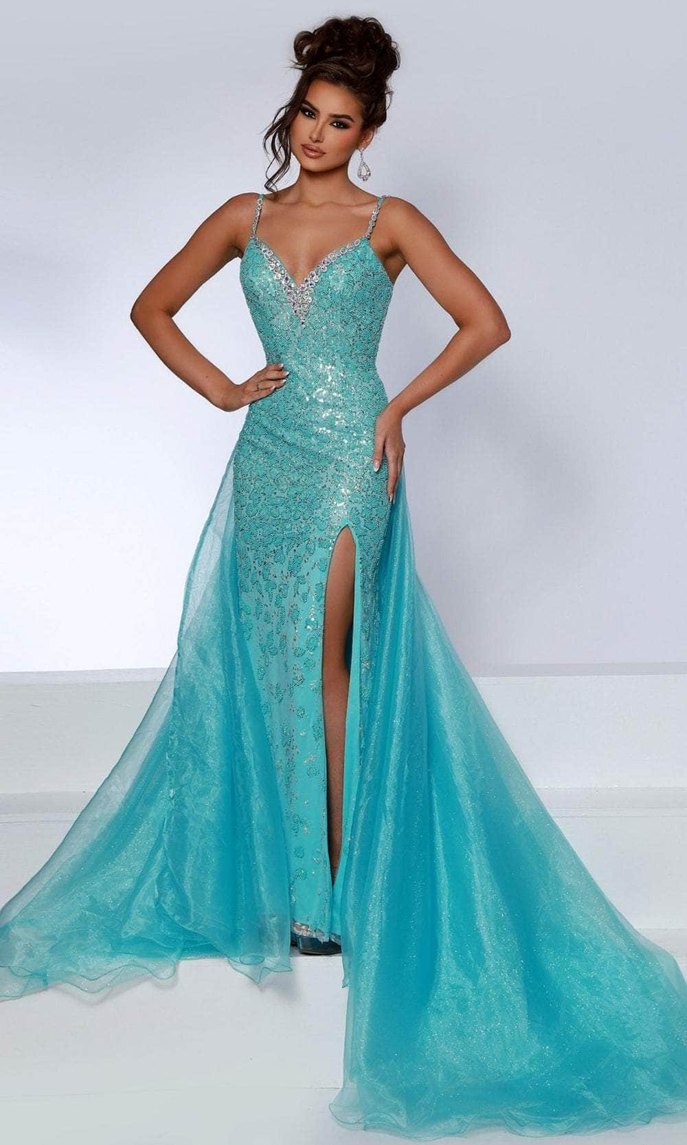 Johnathan Kayne Dks2 - Long Beaded Glitter Mesh, Mesh, Stretch Lining, Glitter Tulle, Organza Sheath Dress - Spaghetti Straps, Beaded, Midrise Back, Concealed Zipper Closure, Front Slit, Sheer Back Panel, Sweep Train ADASA Johnathan Kayne Dks2 - Long Beaded Glitter Mesh, Mesh, Stretch Lining, Glitter Tulle, Organza Sheath Dress - Spaghetti Straps, Beaded, Midrise Back, Concealed Zipper Closure, Front Slit, Sheer Back Panel, Sweep Train ADASA