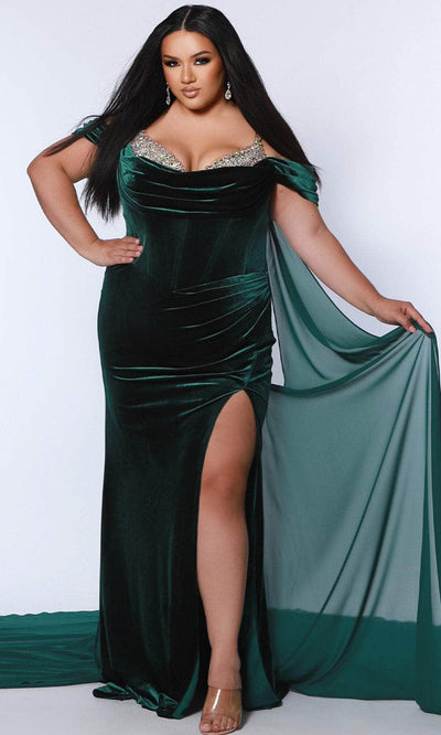 Johnathan Kayne for Sydney's Closet JK2514 - Fitted Jersey Gown with V-neckline Prom Dresses