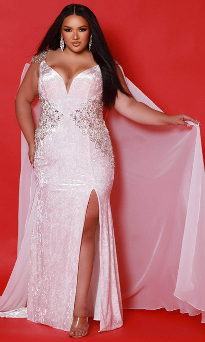 Johnathan Kayne for Sydney's Closet JK2515 - Floral Beaded Mermaid Gown with Slit Formal Gowns