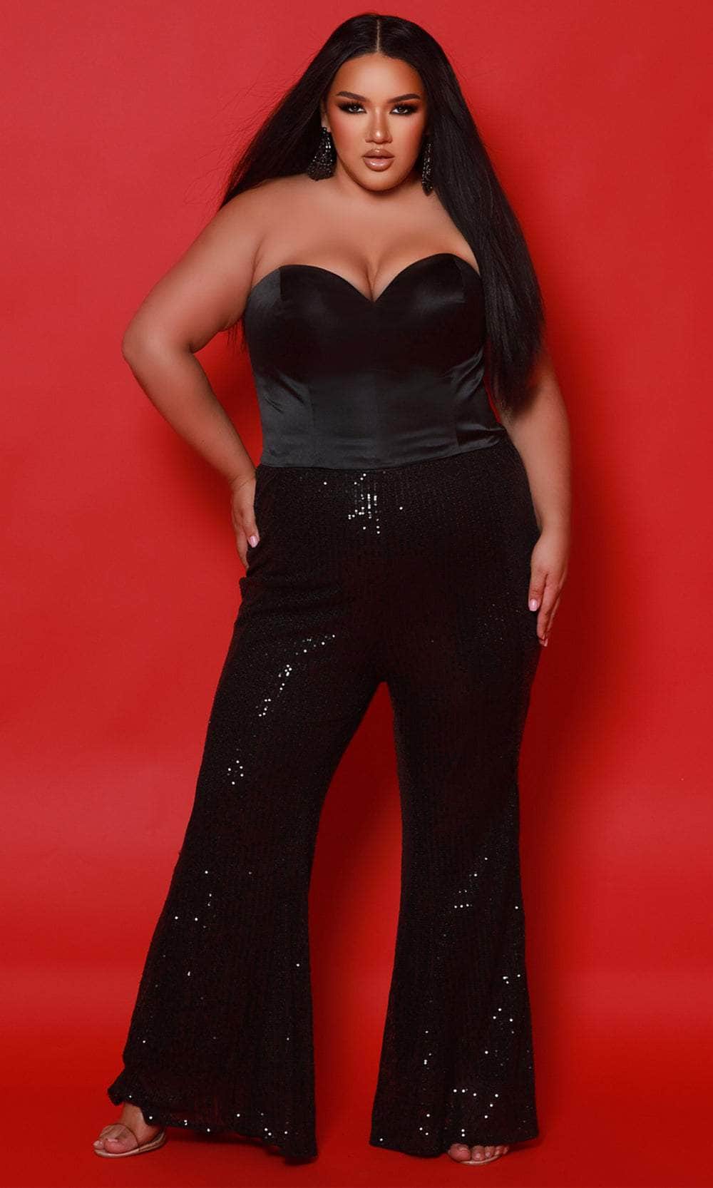 Johnathan Kayne for Sydney's Closet JK2520 - Fitted Jersey Evening Gown with Slit Formal Pantsuits
