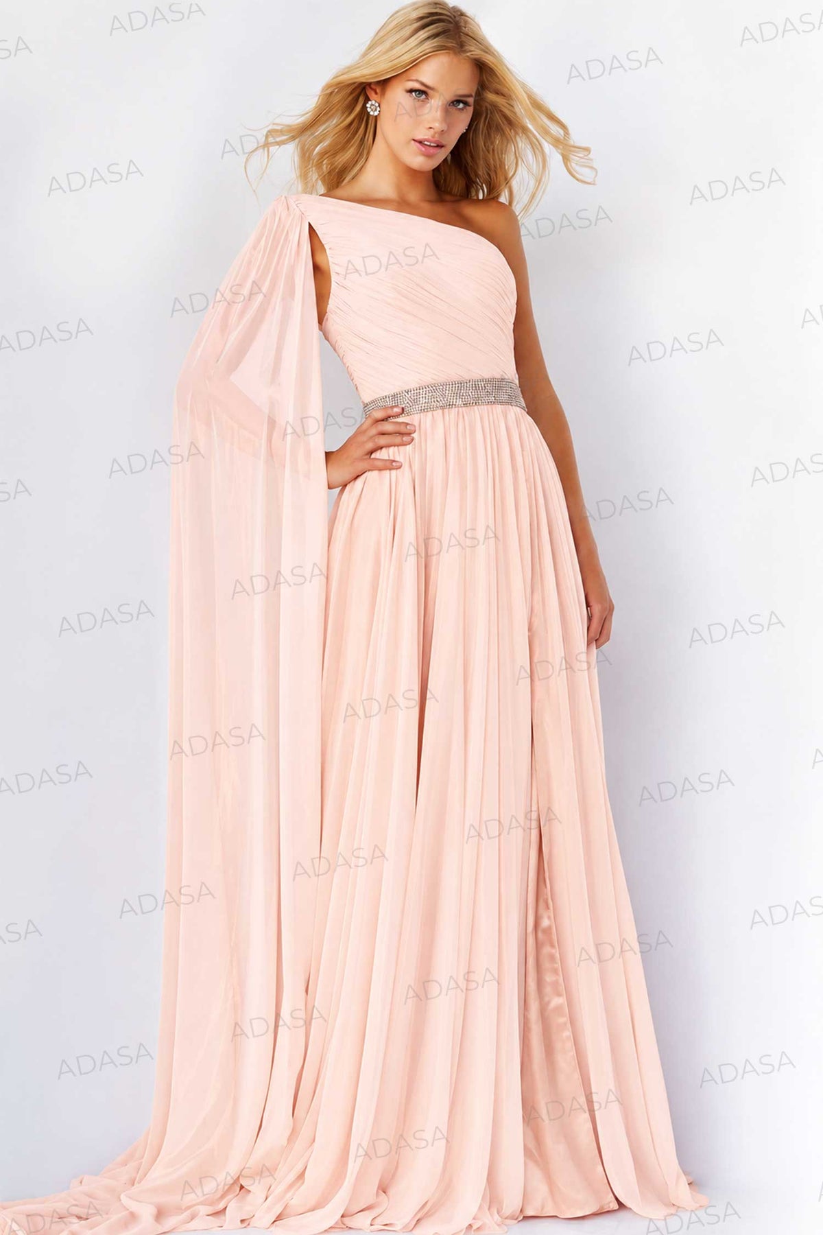 Jovani  07248 - One Shoulder Chiffon Gown