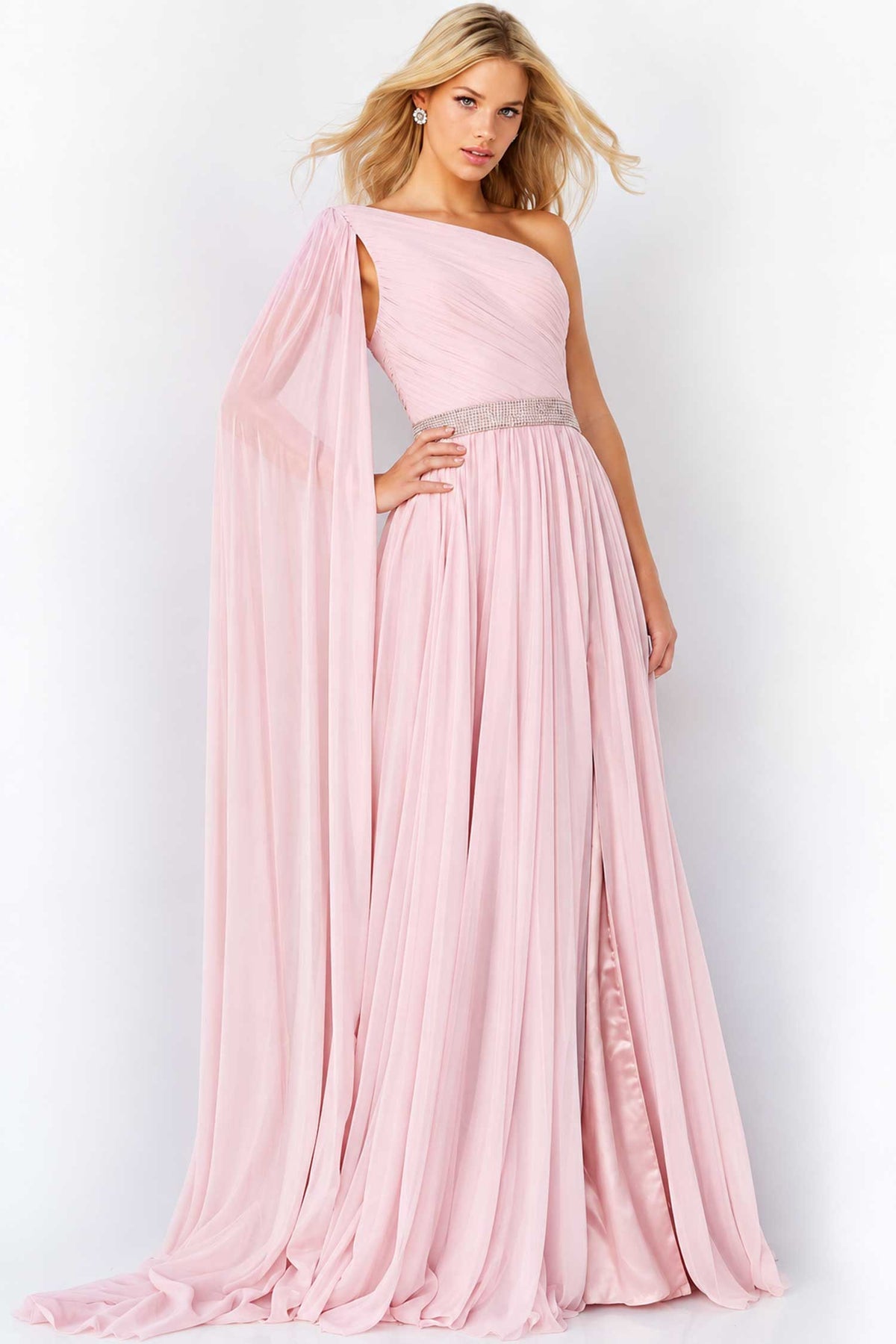 Jovani  07248 - One Shoulder Chiffon Gown