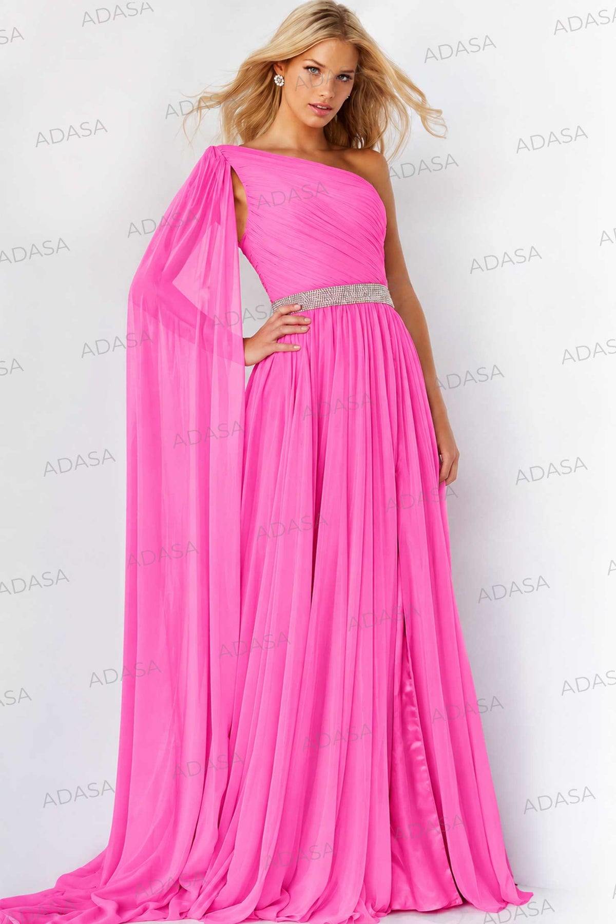 Jovani  07248 - One Shoulder Chiffon Gown