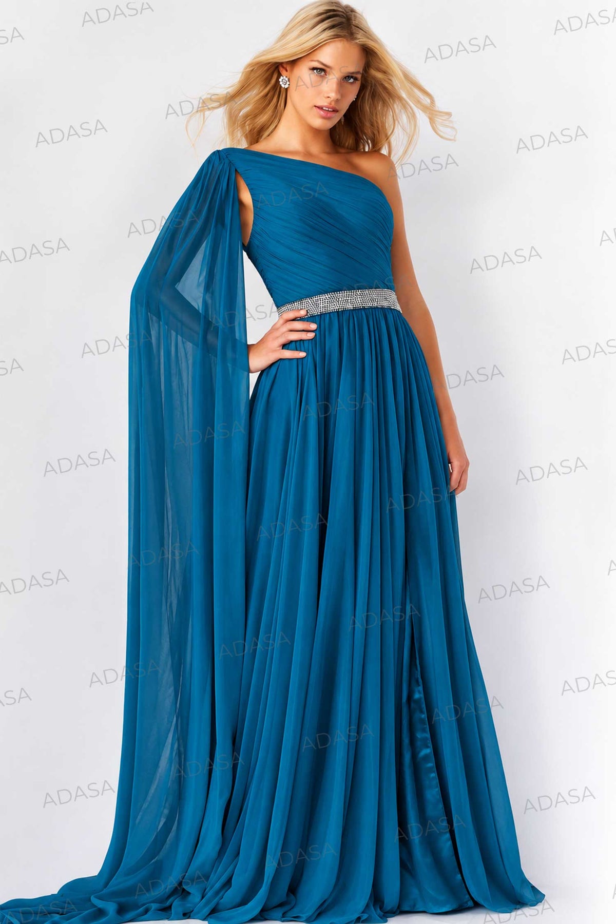Jovani  07248 - One Shoulder Chiffon Gown