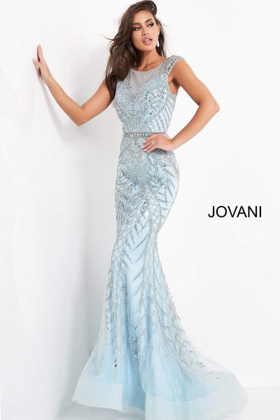 Jovani - 02336 Embellished Scoop Neck Trumpet Dress Evening Dresses