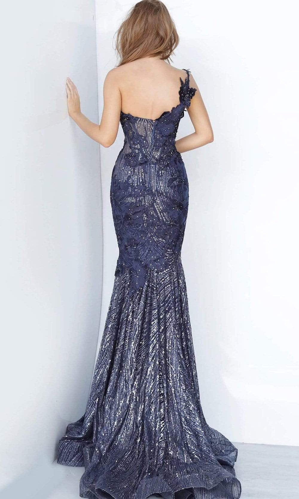 Jovani - 02445 Sweetheart Lace Applique Trumpet Dress Evening Dresses