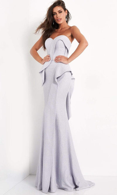 Jovani - 04430 Strapless Sweetheart Sheath Dress With Train Evening Dresses