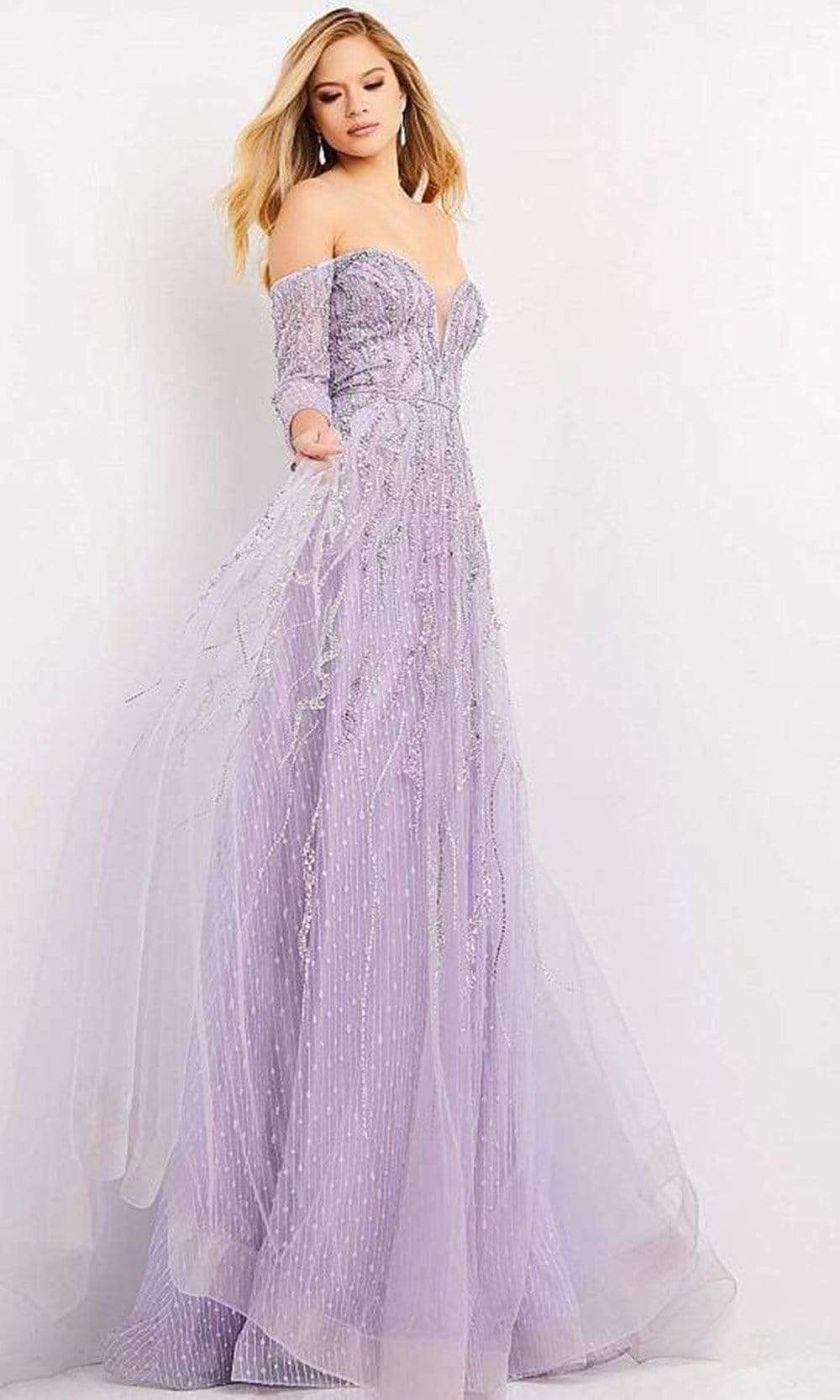 Jovani - 04632 Enchanting Beaded Off Shoulder Gown Evening Dresses