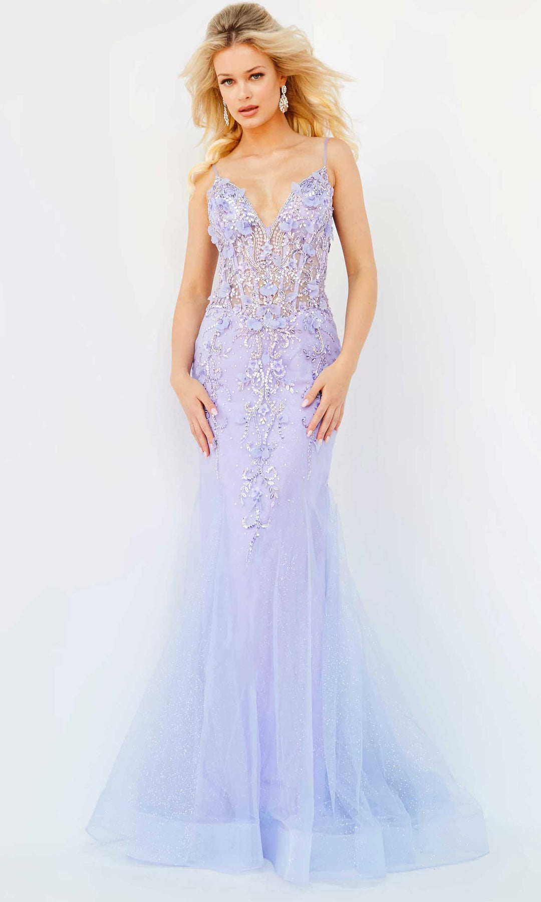 Jovani 05839 - Embellished Mermaid Prom Dress