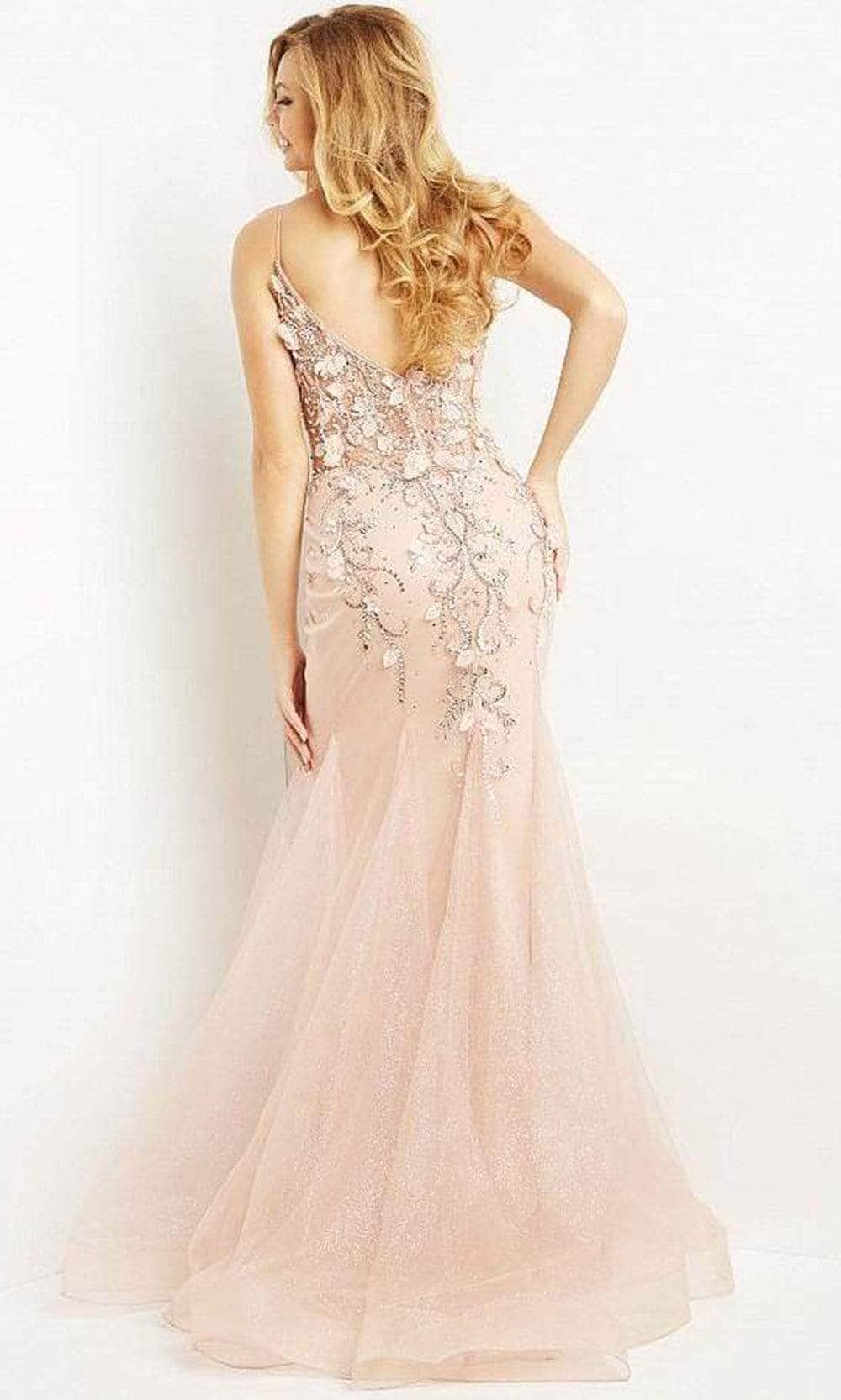 Jovani - 05839 Floral Applique Corset Bodice Prom Dress Prom Dresses