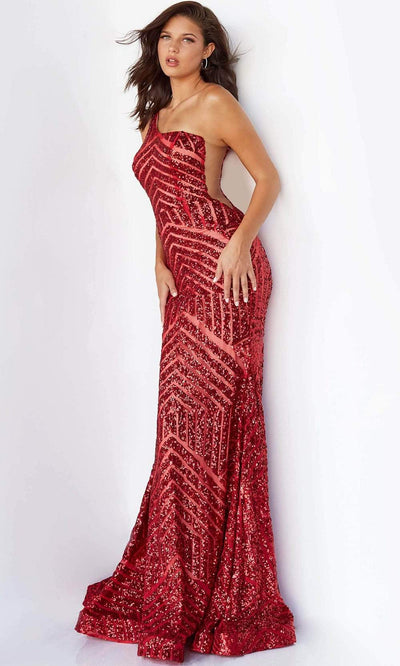 Jovani - 06017 Geometric Sequined Gown Special Occasion Dress