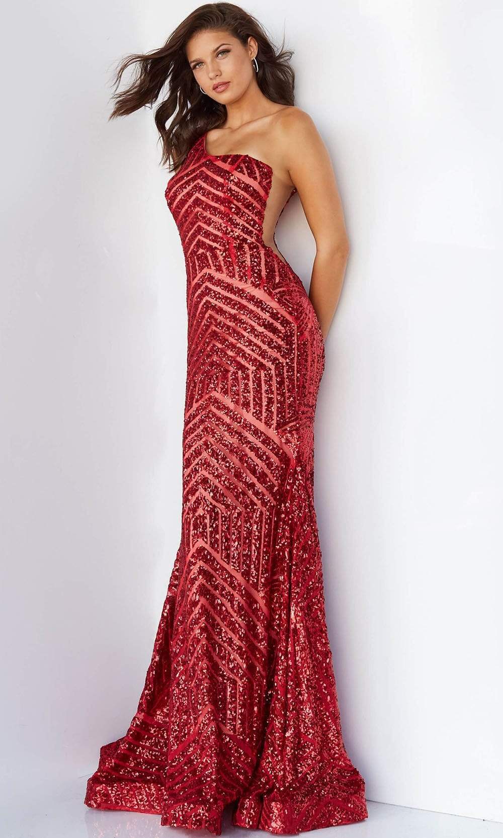 Jovani - 06017 Geometric Sequined Gown Special Occasion Dress