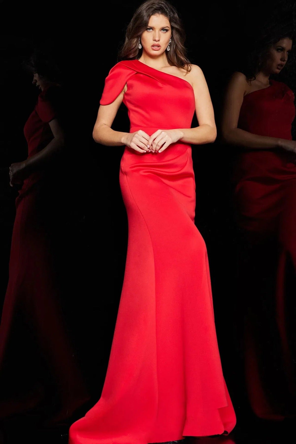 Jovani 06753 One Shoulder Fitted Evening Dress