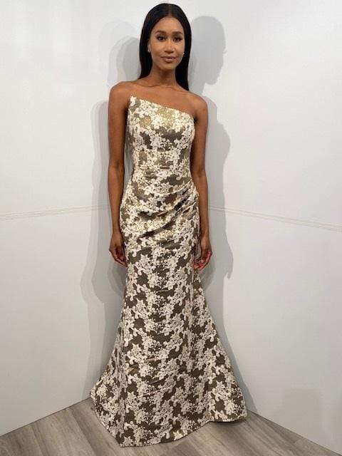 Jovani - 06760 Shawl Draped Floral Mermaid Dress Evening Dresses