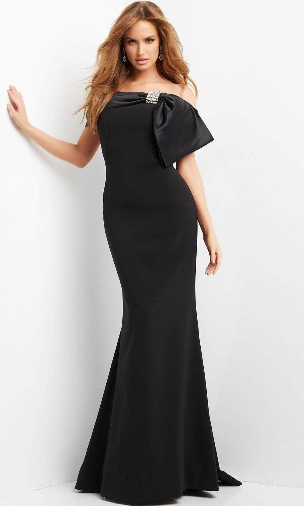 Jovani 07014 - Satin Bow Mermaid Evening Dress Evening Dresses