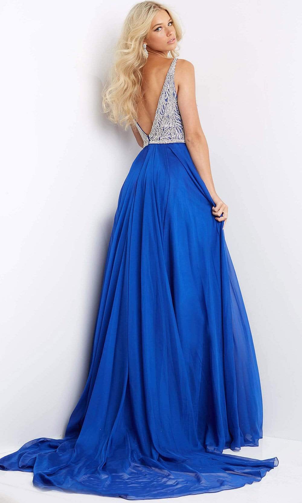 Jovani - 07136 Jeweled Bodice High Slit Gown Special Occasion Dress