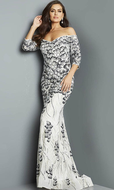 Jovani 07446 - Sequin Off Shoulder Evening Dress Evening Dresses