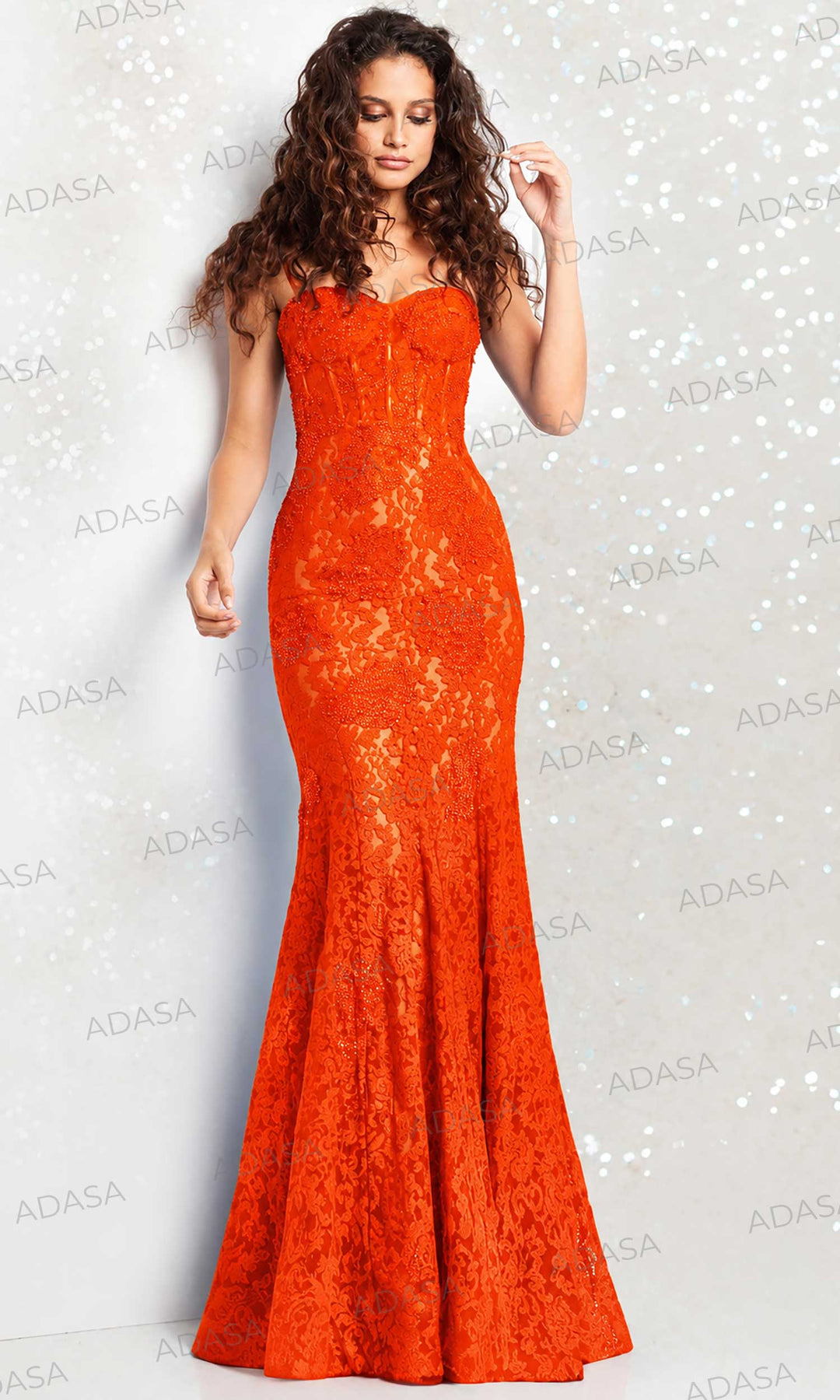 Jovani 07499 - Beaded Lace Prom Dress