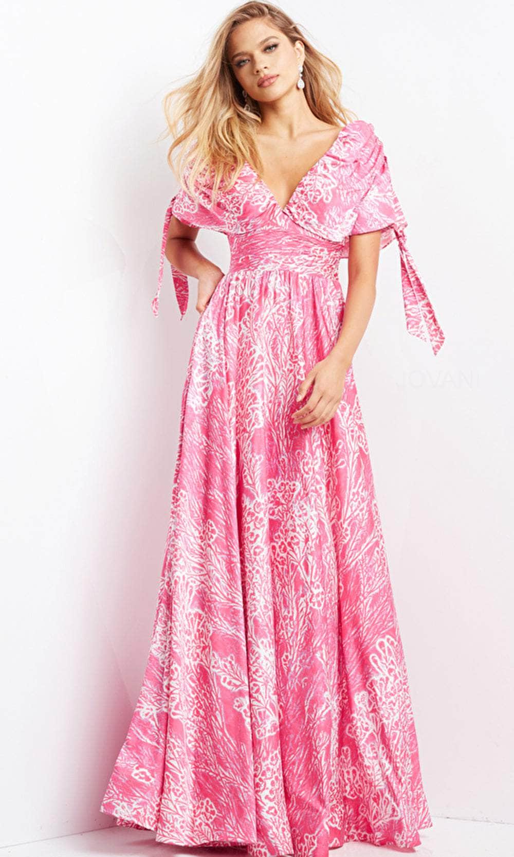 Jovani 07586 - Deep V Neck Maxi Evening Dress Evening Dresses