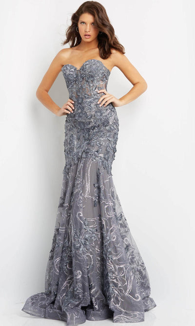 Jovani - 07935 Appliqued Sweetheart Mermaid Gown Prom Dresses