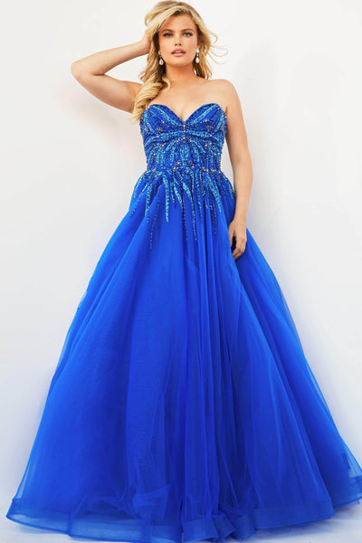 Jovani 07946 - Beaded Sweetheart Prom Ballgown Prom Dresses 16 / Royal