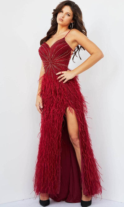 Jovani 08060 - Feather Skirt Prom Dress Special Occasion Dress