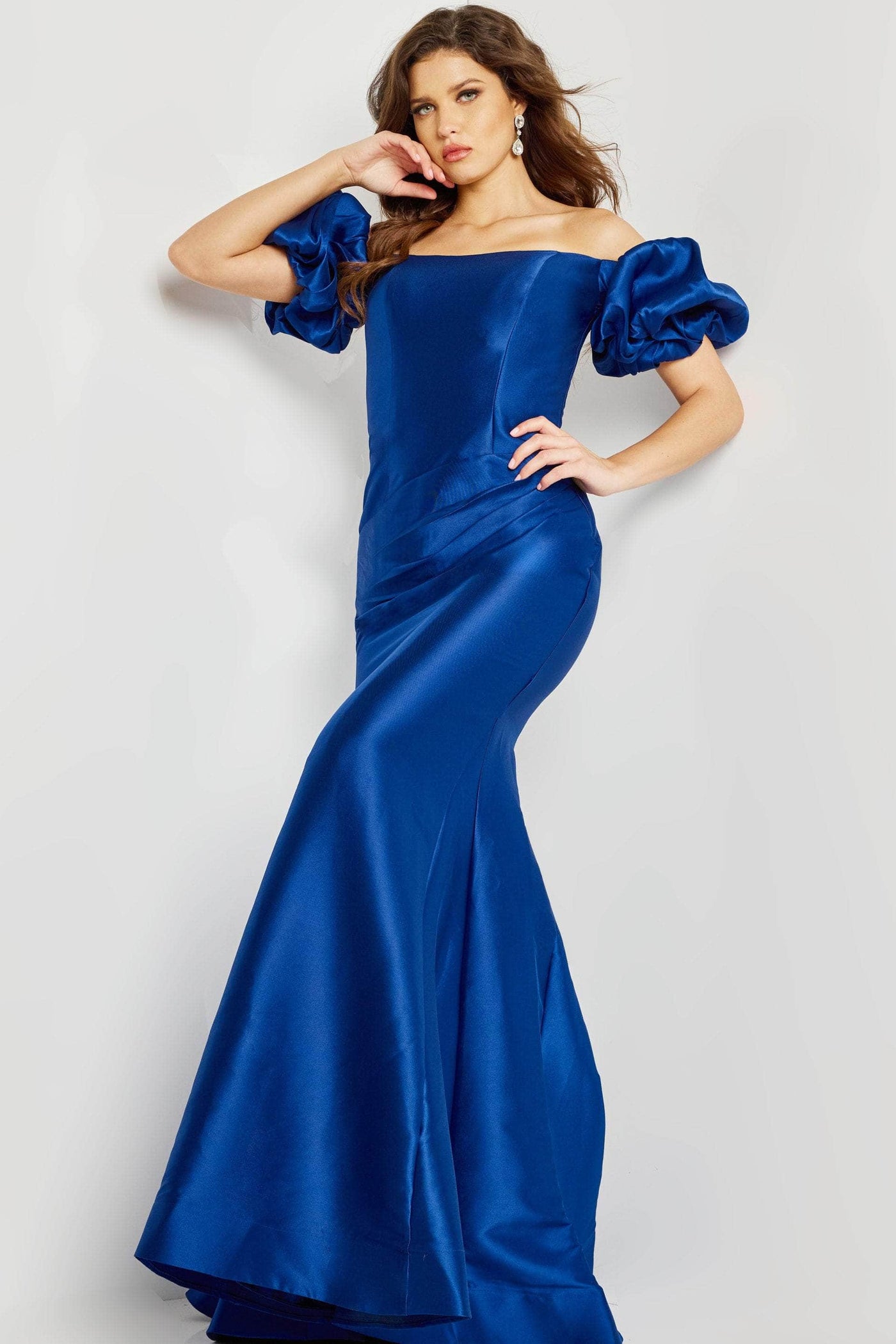 Jovani 08361 - Bubble Sleeve Off Shoulder Evening Dress Evening Dresses