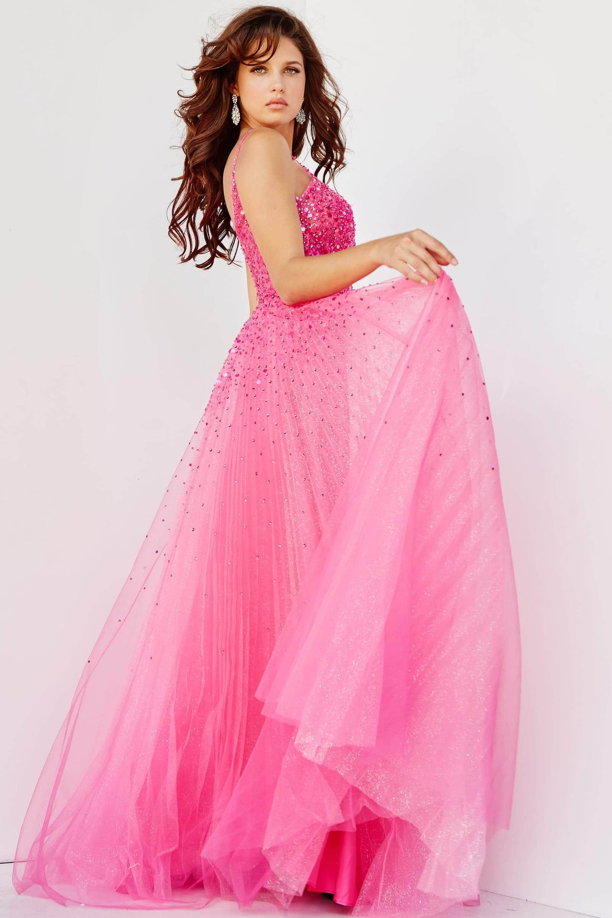 Jovani - 08408 Glitter Embellished Prom Dress Ball Gowns