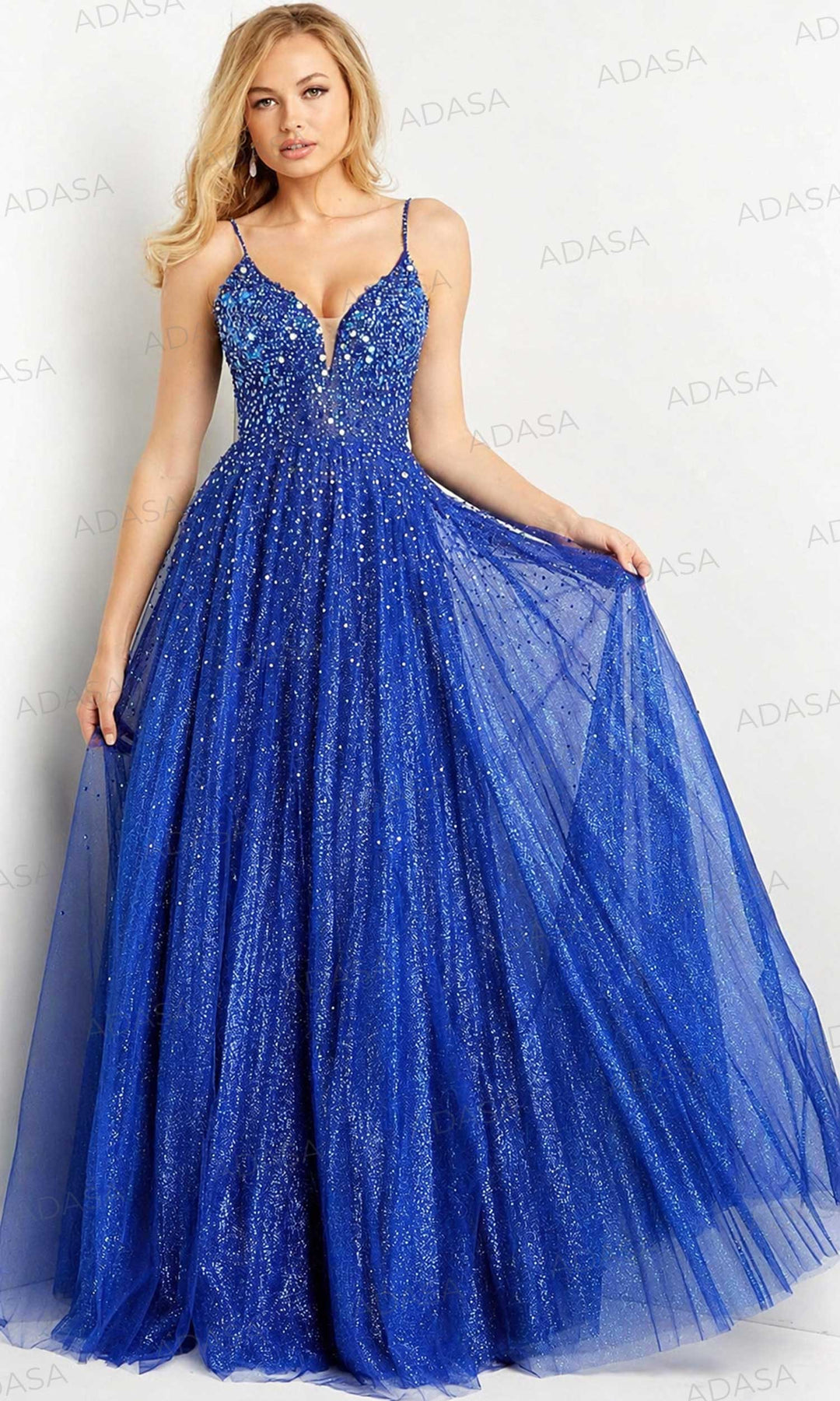 Jovani 08408SC - Sleeveless V-Back Prom Gown