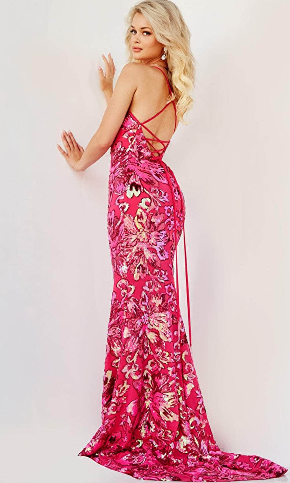 Jovani 08462 - Floral Sequined Evening Gown Evening Dresses