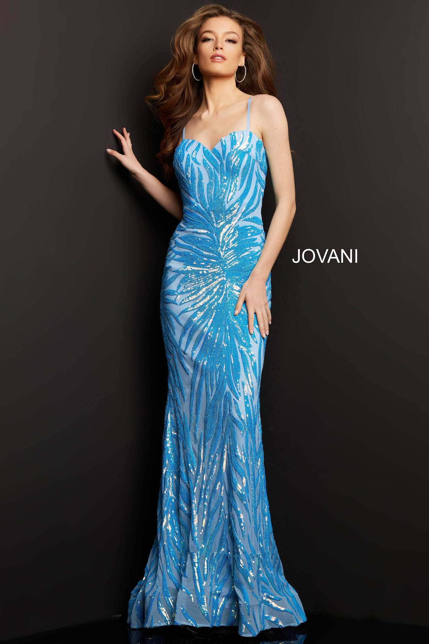 Jovani - 08481 Sequin Tie-Back Sheath Gown Prom Dresses