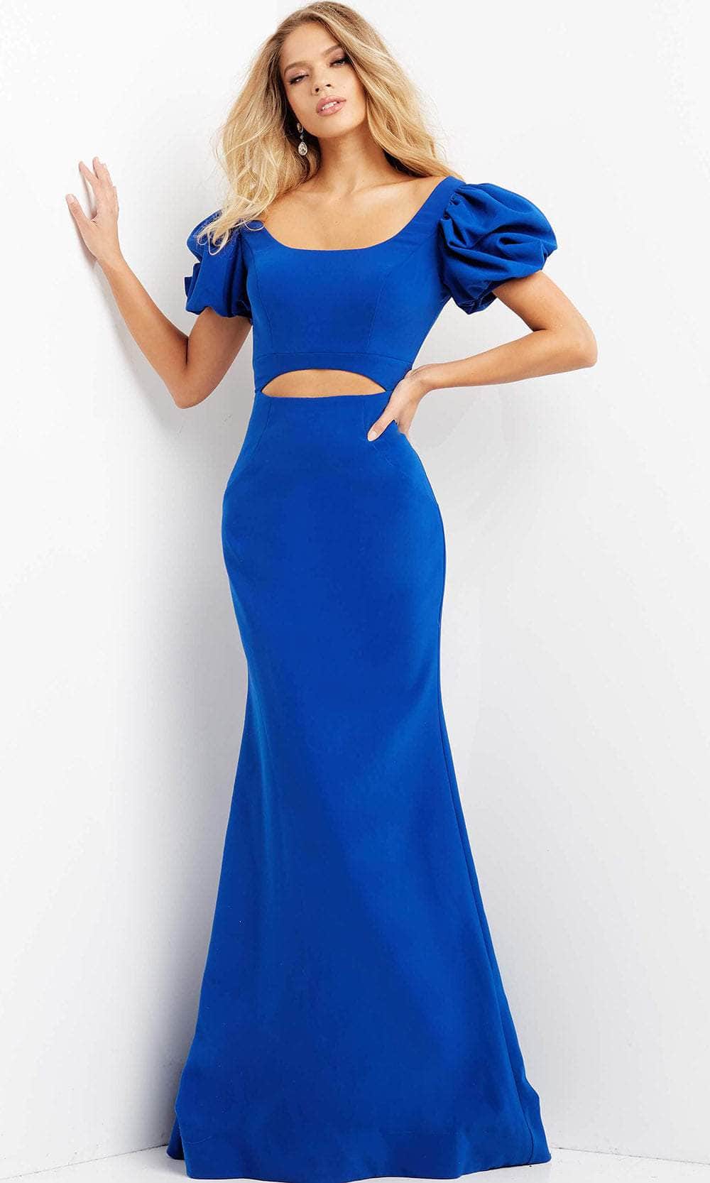 Jovani 08526 - Puff Sleeve Midriff Cutout Evening Dress Special Occasion Dress