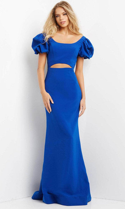 Jovani 08526 - Puff Sleeve Midriff Cutout Evening Dress Special Occasion Dress