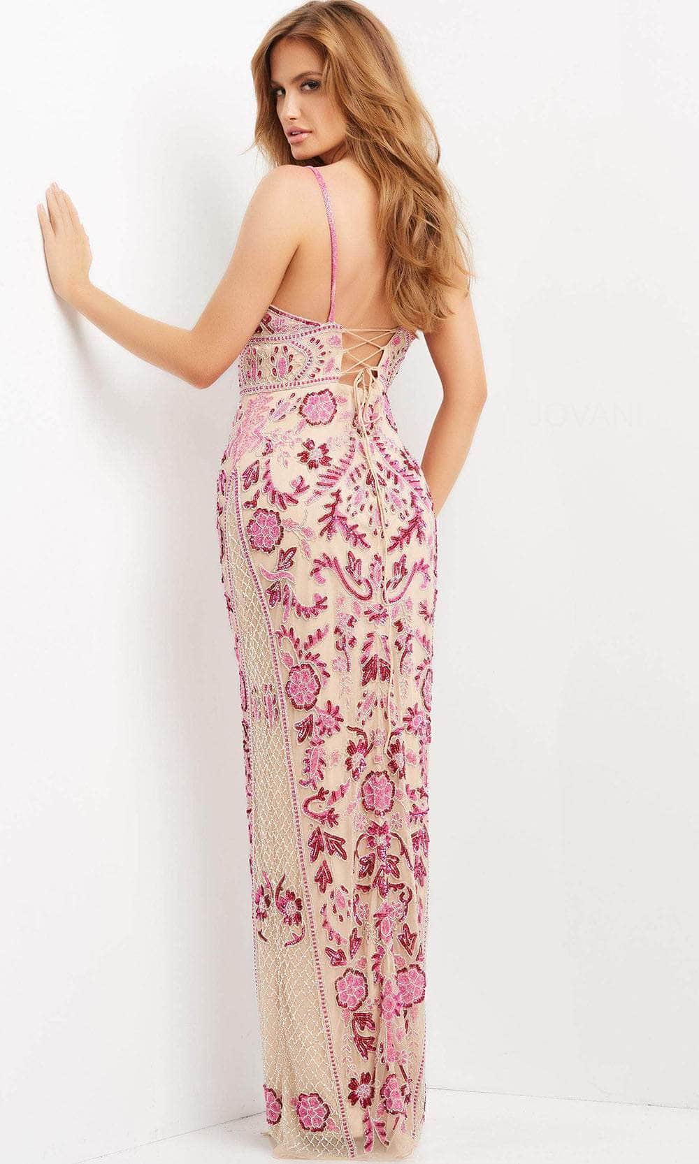 Jovani 08546 - Spaghetti Strap Beaded Evening Gown Evening Dresses