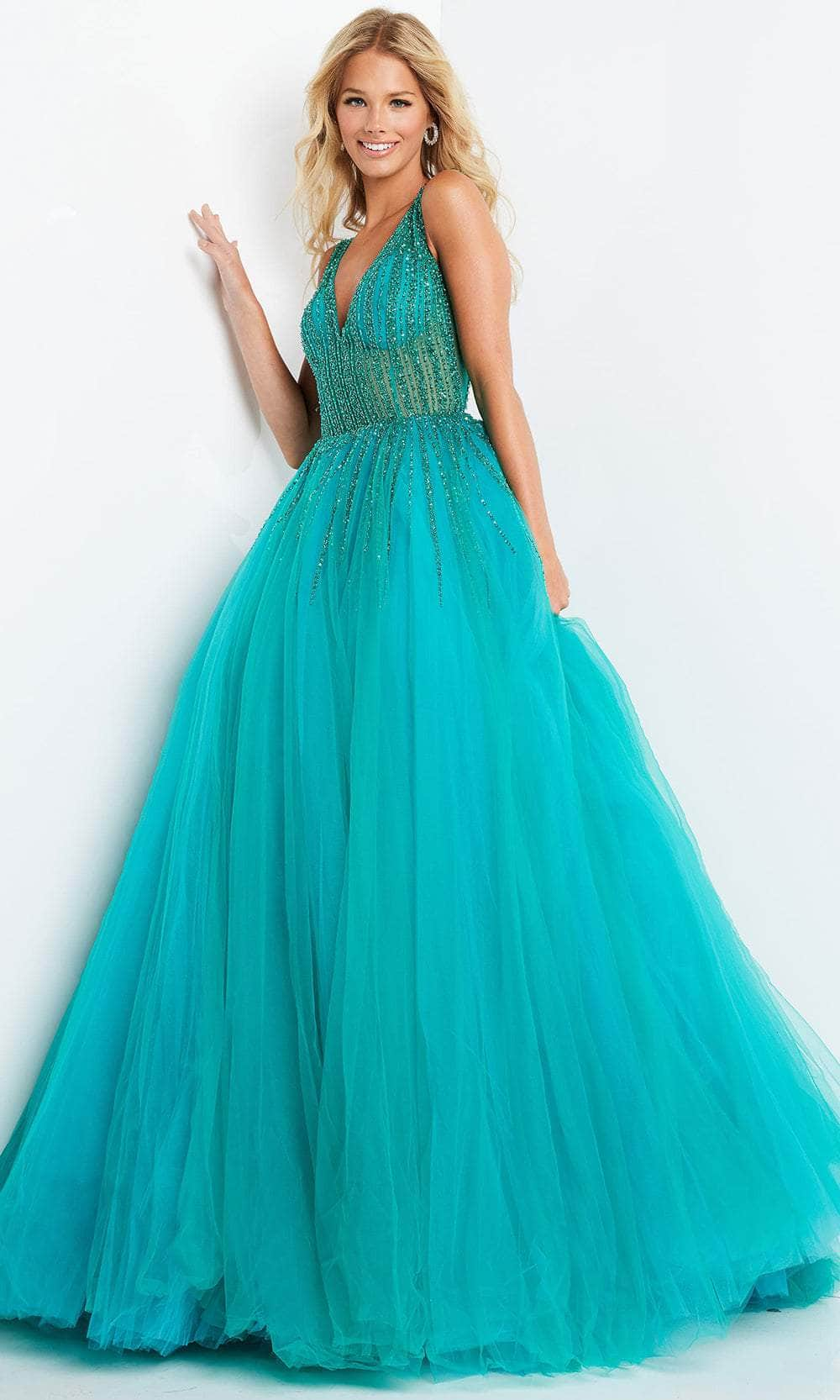 Jovani 08638 - Embellished V-Neck Prom Dress Prom Dresses