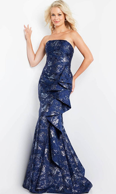 Jovani 08685 - Straight Across Trumpet Dress with Shawl Prom Dresses