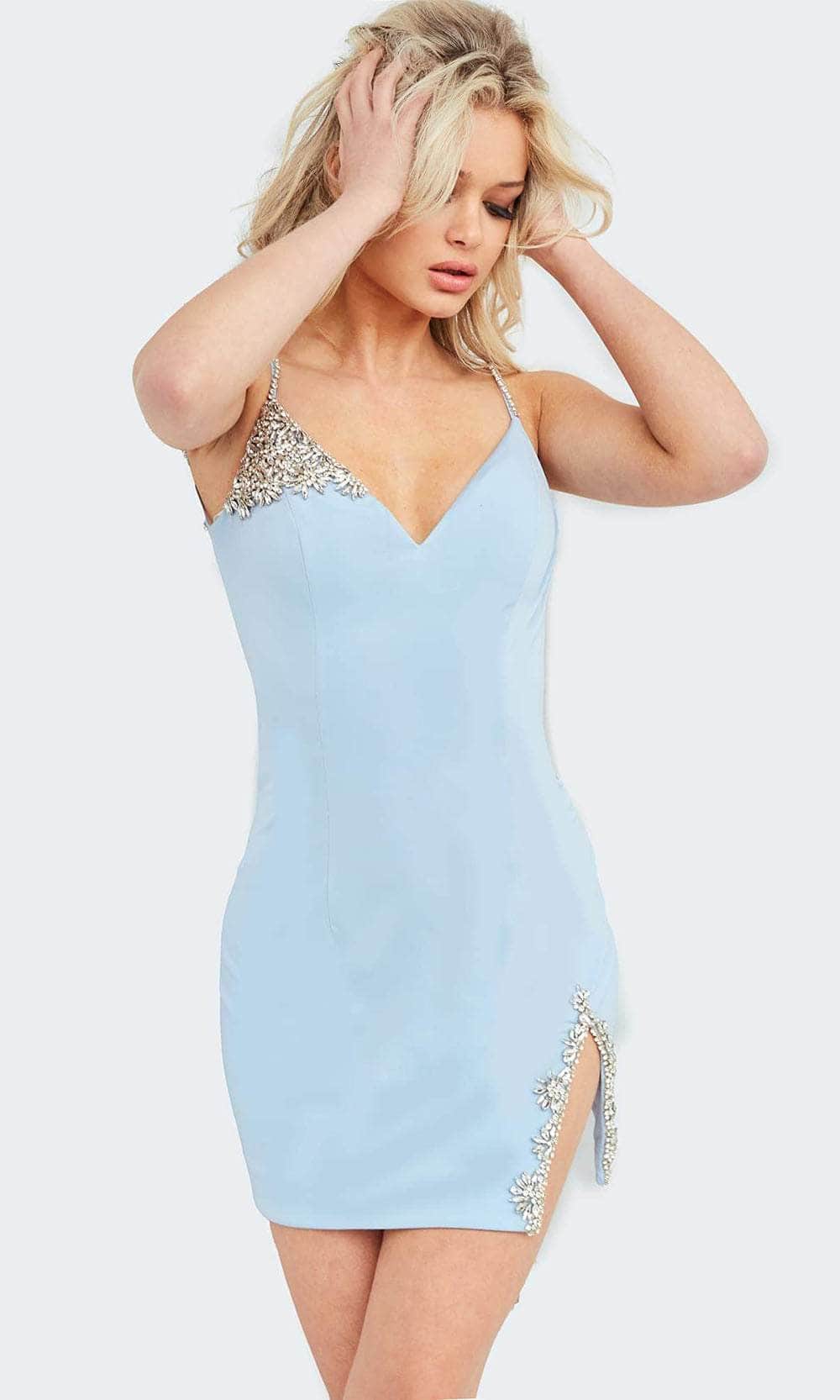 Jovani 09010 - Rhinestone Accent Backless Cocktail Dress Special Occasion Dress