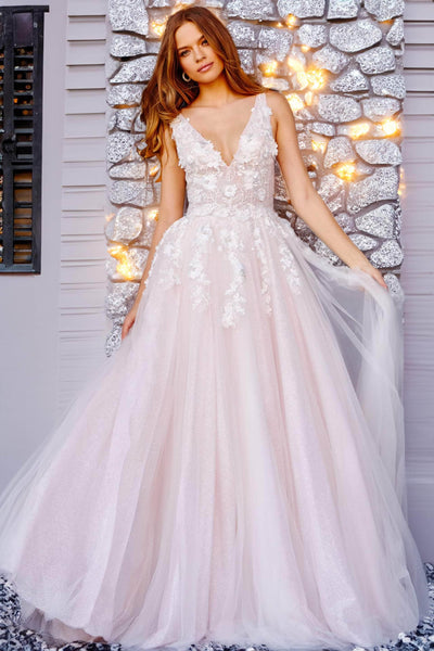 Jovani 09321 - Sleeveless Appliqued Ballgown Prom Dresses