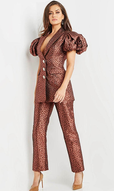 Jovani 09643 - Puff Sleeve Evening Pant Suit Special Occasion Dress