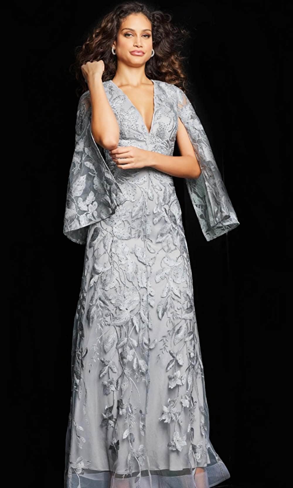 Jovani 09809 - Split Sleeve Lace Evening Dress Mother of the Bride Dresses
