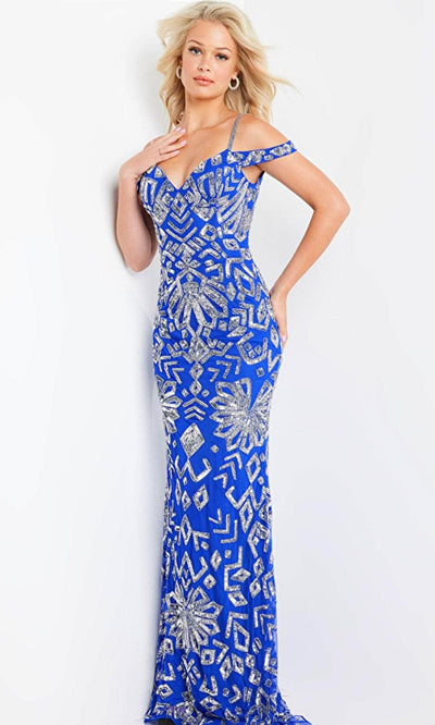 Jovani 09905 - Sequined Off-Shoulder Evening Dress Evening Dresses