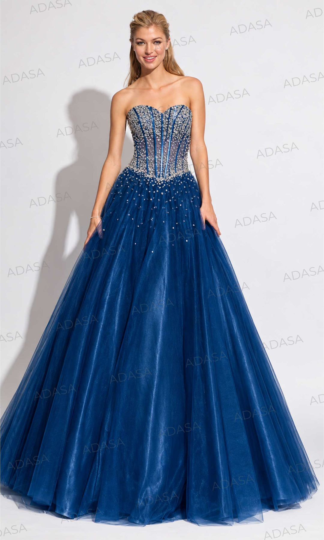 Jovani 1332 - Bedazzled Strapless Corset Gown