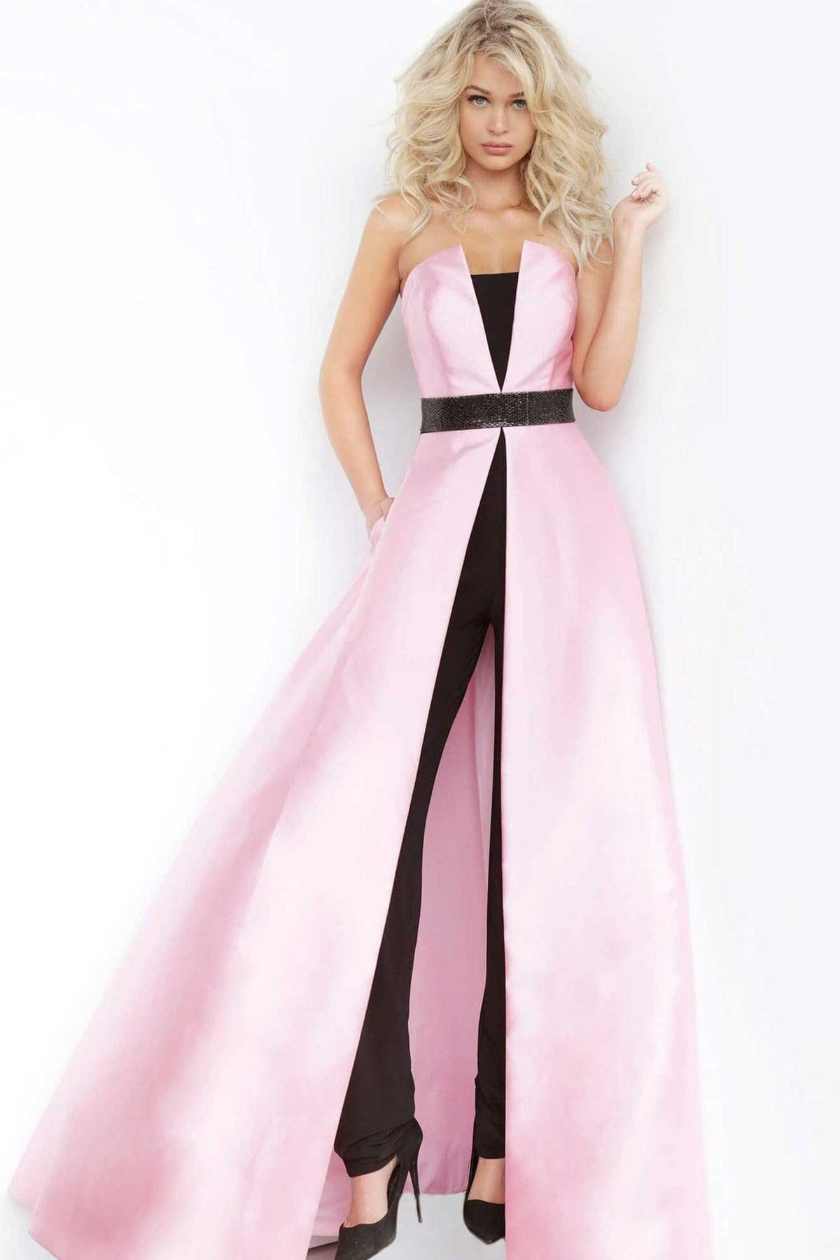 Jovani 1799 - Strapless Mikado Jumpsuit