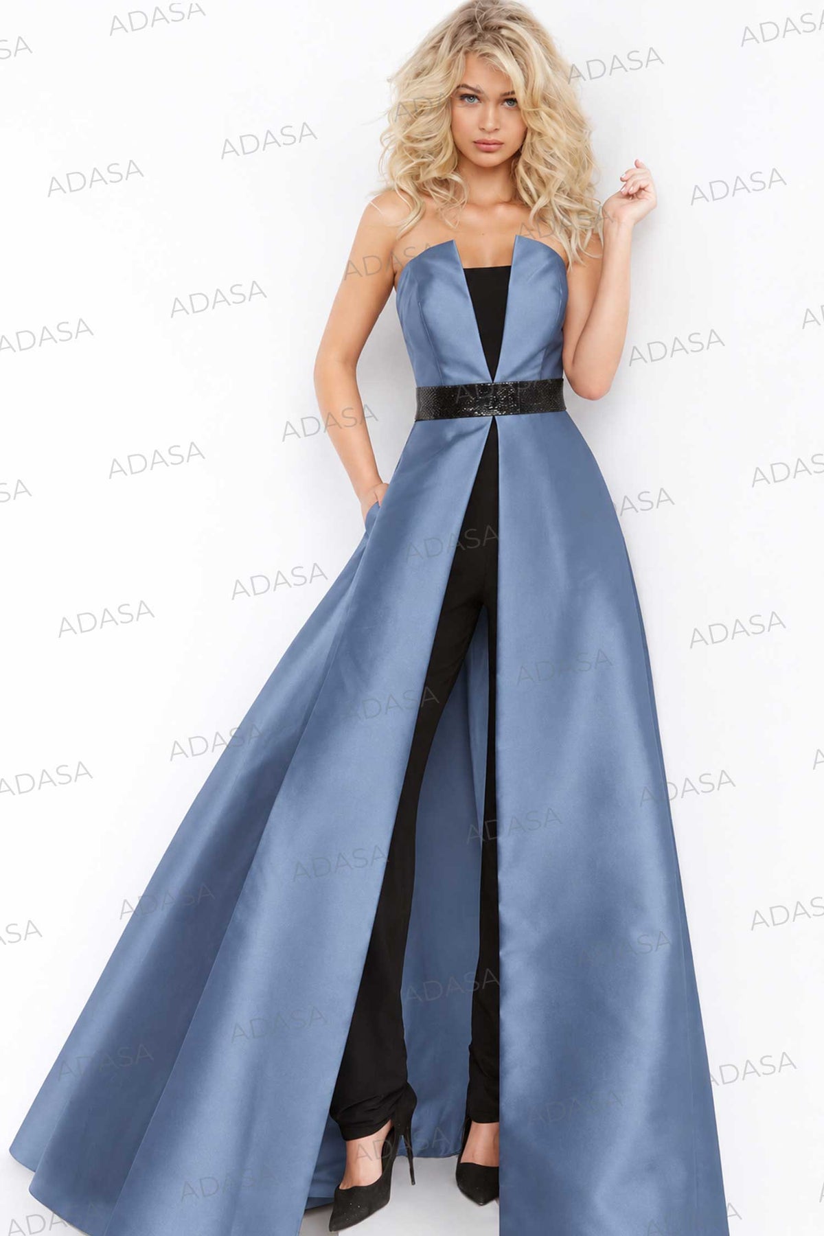 Jovani 1799 - Strapless Mikado Jumpsuit