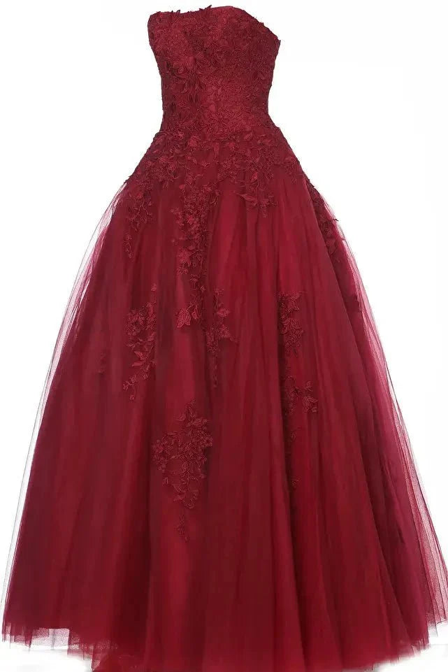 Jovani 1831 - Applique Sweetheart Prom Dress Evening Dresses 00 / Burgundy