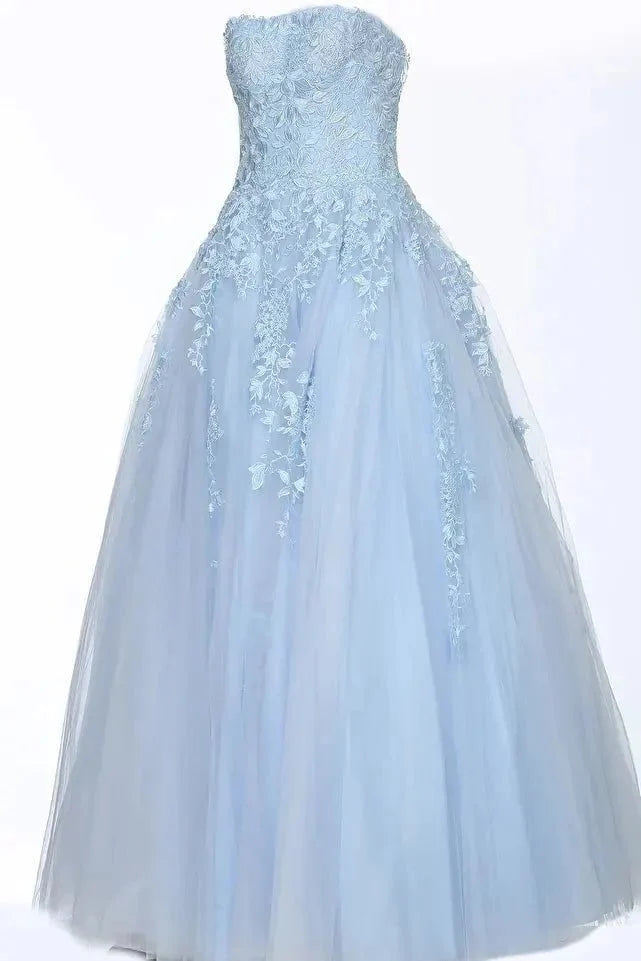 Jovani 1831 - Applique Sweetheart Prom Dress Evening Dresses 00 / Light Blue