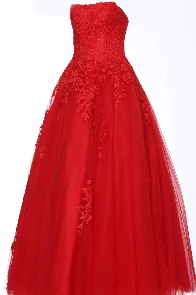 Jovani 1831 - Applique Sweetheart Prom Dress Evening Dresses 00 / Red