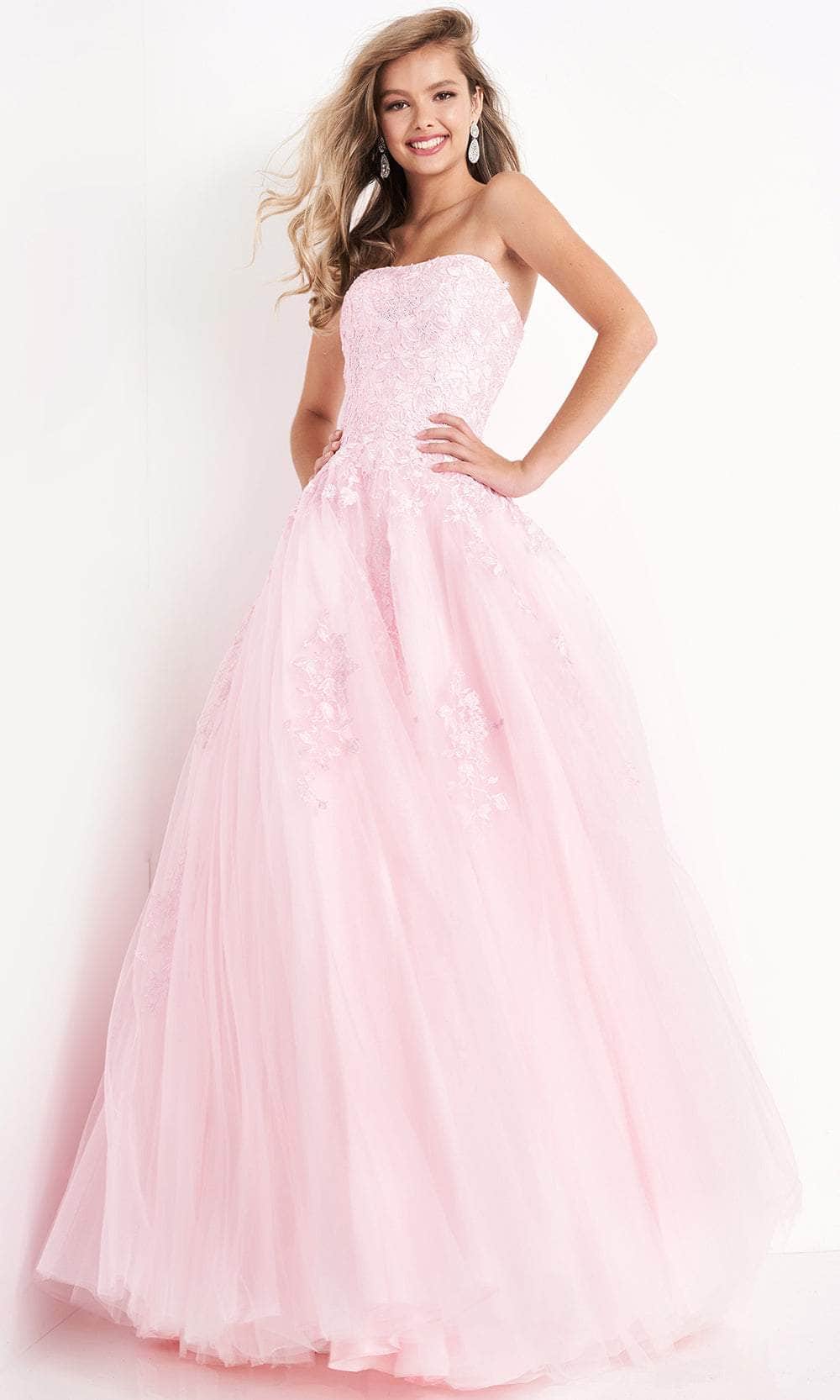 Jovani 1831 - Applique Sweetheart Prom Dress Evening Dresses 16 / Light Pink